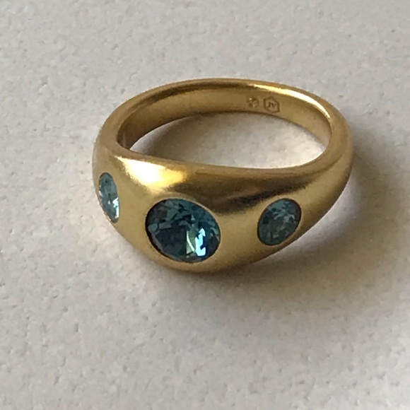 NWOT Julie Vos  Gold Ring with Blue Accents